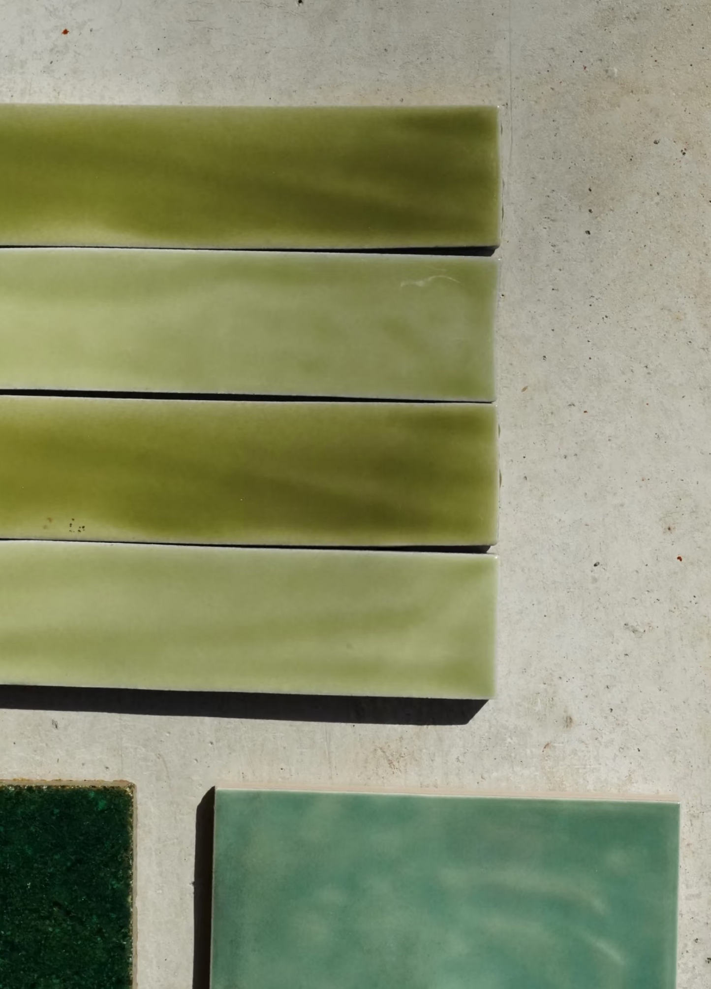 Jade Mist Custom Handmade Elongated Tiles