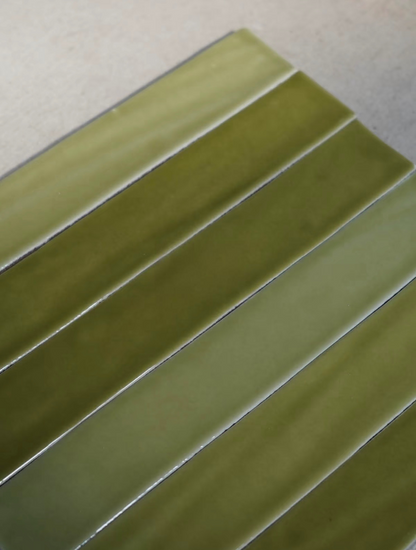 Jade Mist Custom Handmade Elongated Tiles