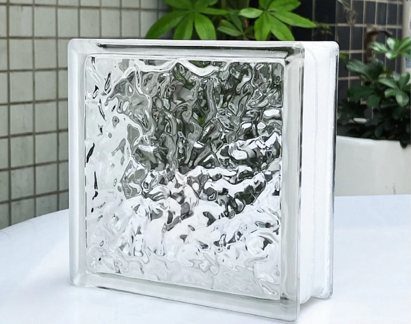 Arctic Wave Glass Block