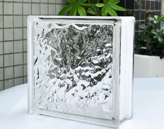 Arctic Wave Glass Block