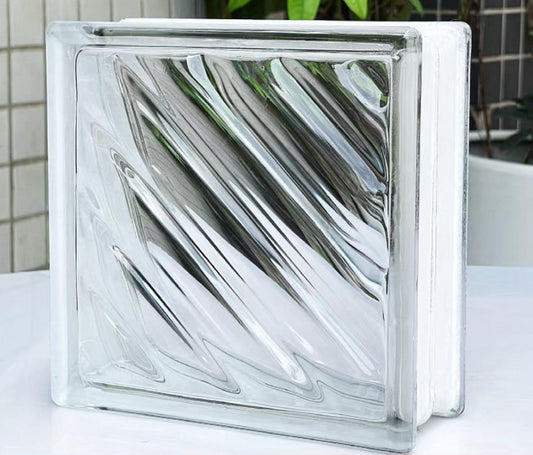 Diagonal Stream Glass Block