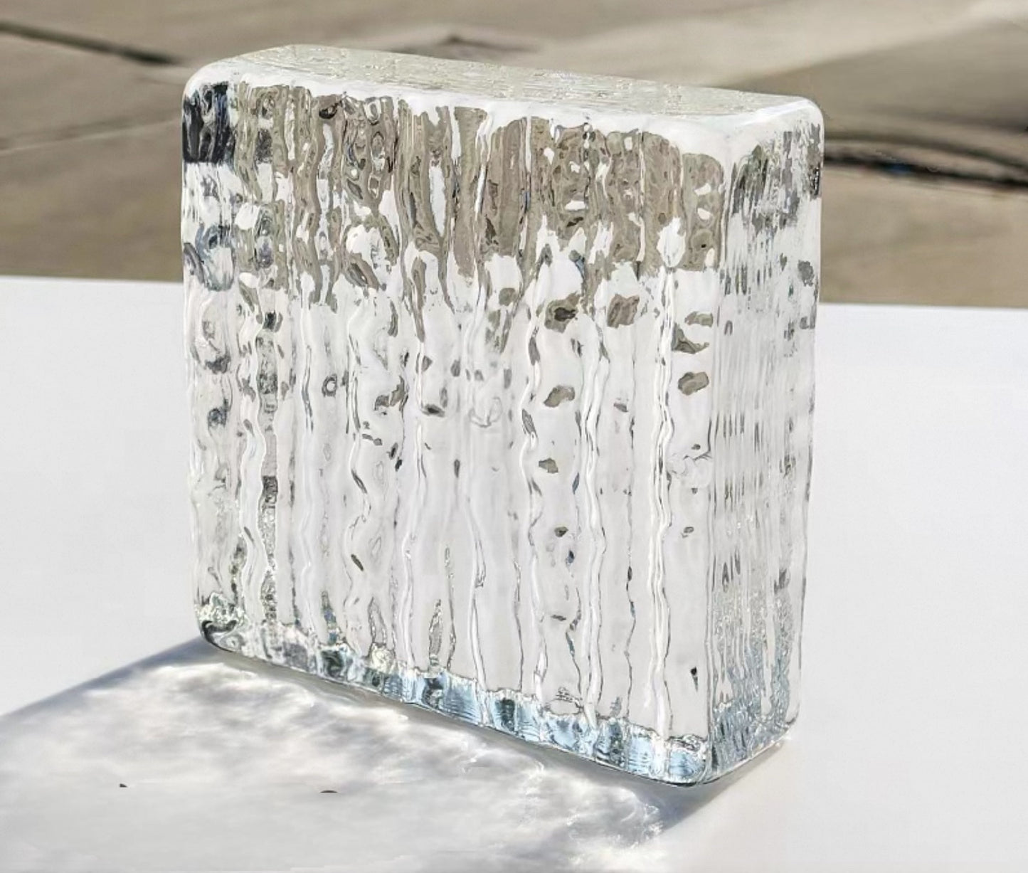 Dual-Face Striated Glass Brick