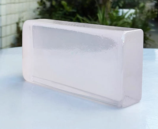 Rounded Edge Ripple Glass Brick - Blush Pink