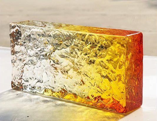 Ice Crystal Glass Brick—Solar Ember