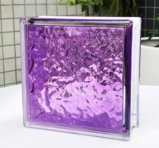 Ice Crystal Hollow Glass Brick—Amethyst Core