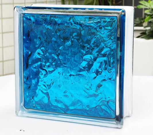 Ice Crystal Hollow Glass Brick—Cobalt Core