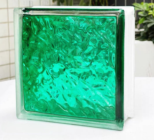 Ice Crystal Hollow Glass Brick—Verdant Core