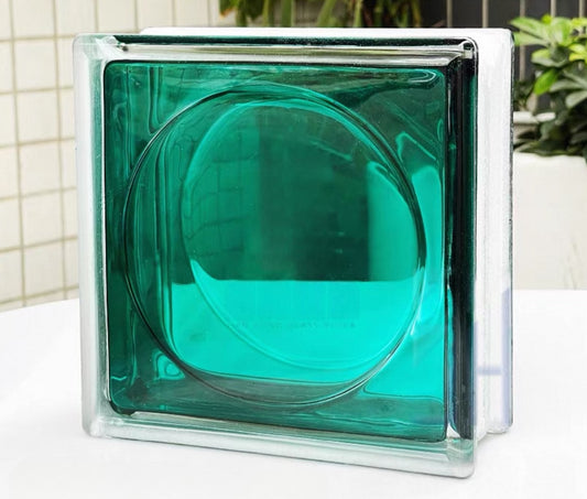 Round Pattern Hollow Glass Brick—Verdant Halo