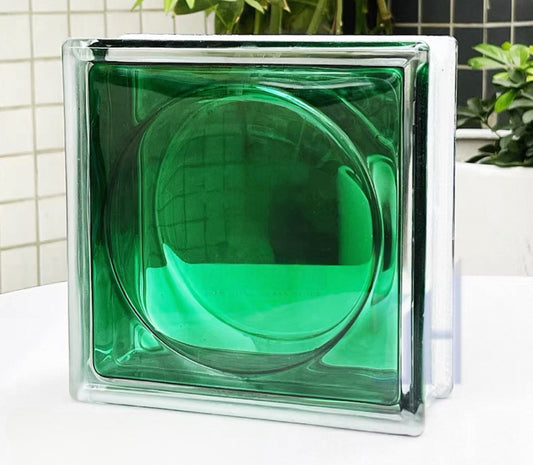 Round Pattern Hollow Glass Brick—Jade Orb