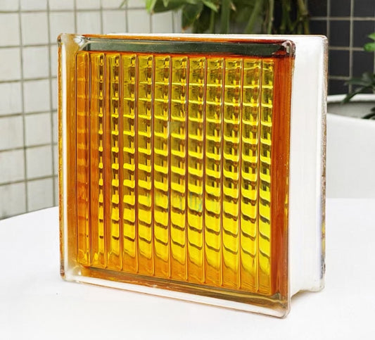 Grid Pattern Hollow Glass Brick—Honeycomb Glow