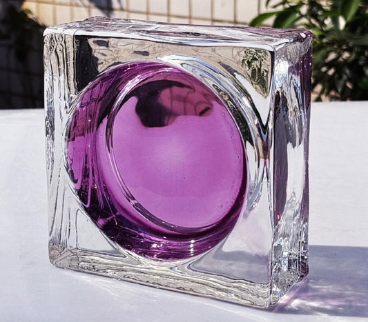 Round Pattern Solid Glass Brick – Violet Echo