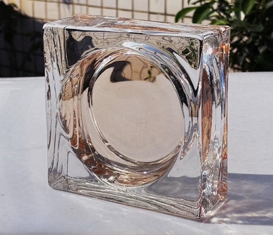 Round Pattern Solid Glass Brick – Champagne Glow