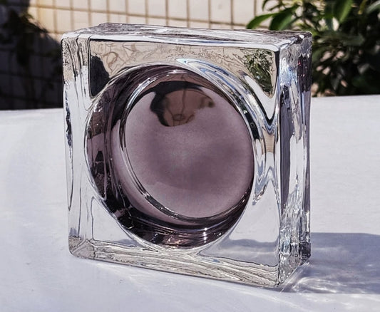 Round Pattern Solid Glass Brick – Smoky Lilac
