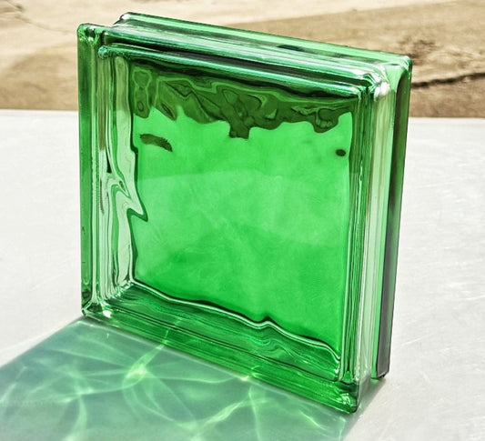 Cloud-Textured Hollow Glass Brick – Forest Mist