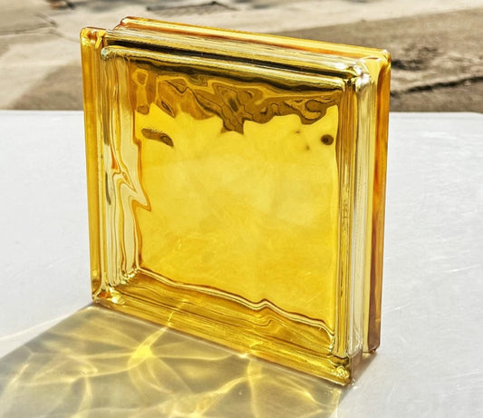 Cloud-Textured Hollow Glass Brick – Sunbeam Mist