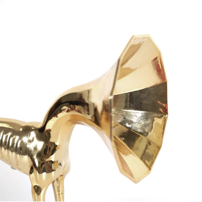 Metallic Dog Gramophone Art Figurine