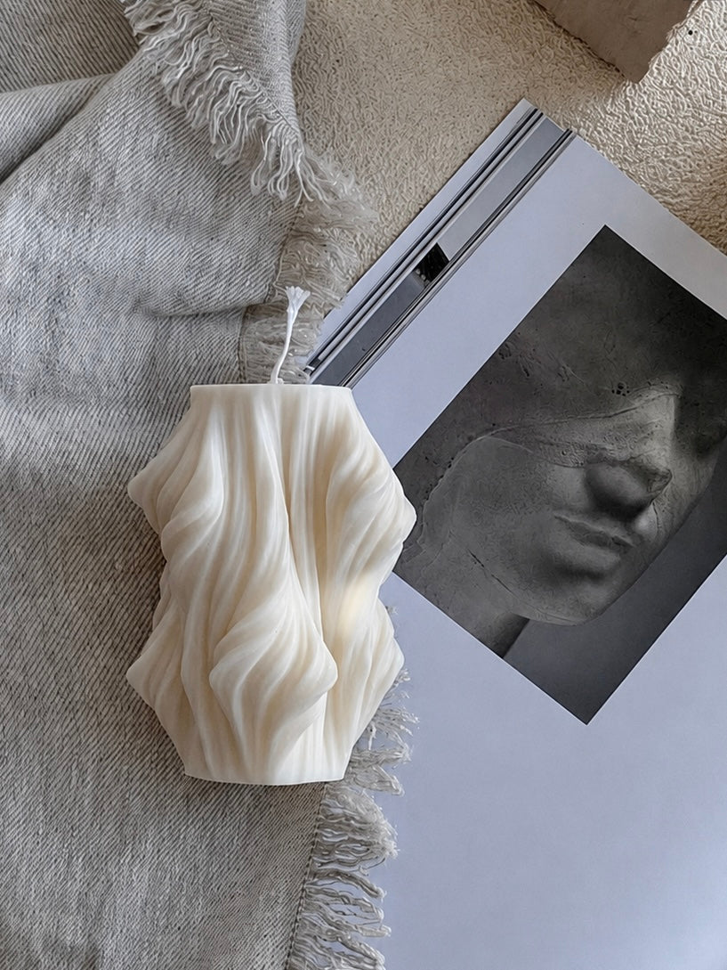 Whispering Waves Sculptural Candle