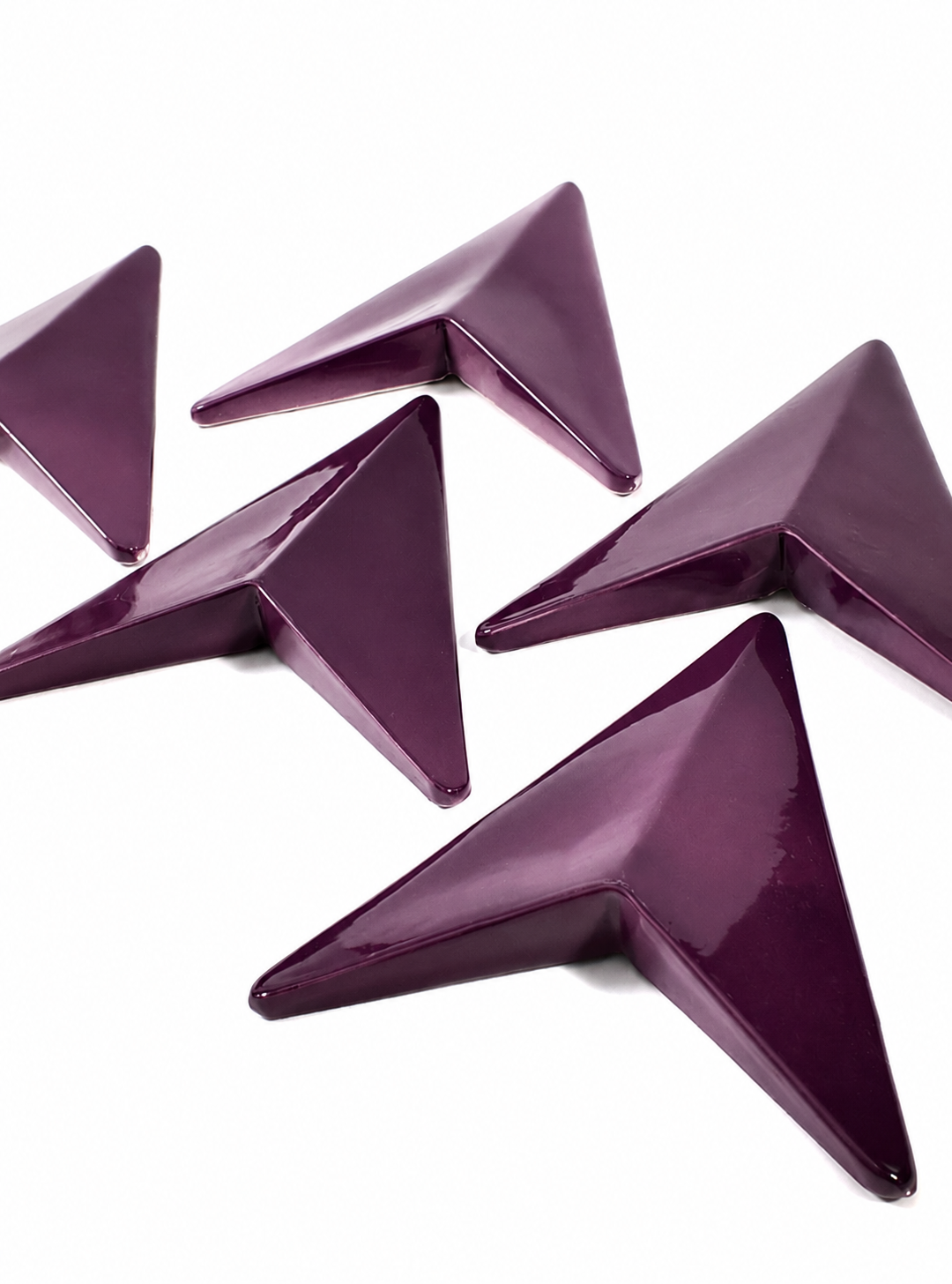 Plum Prism Sculptural Ceramic Wall Tile