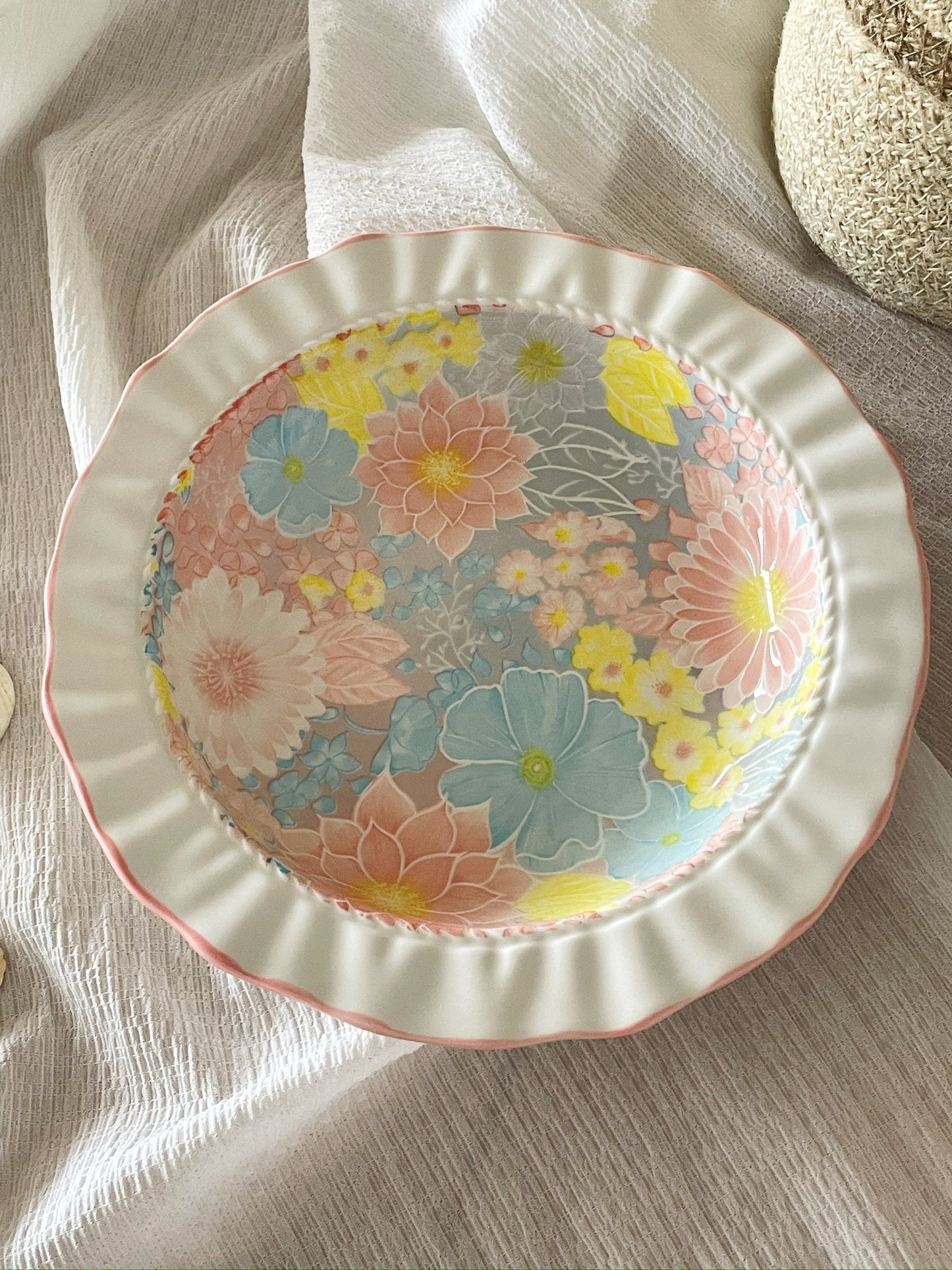 Floral Ceramic Serving Plate main