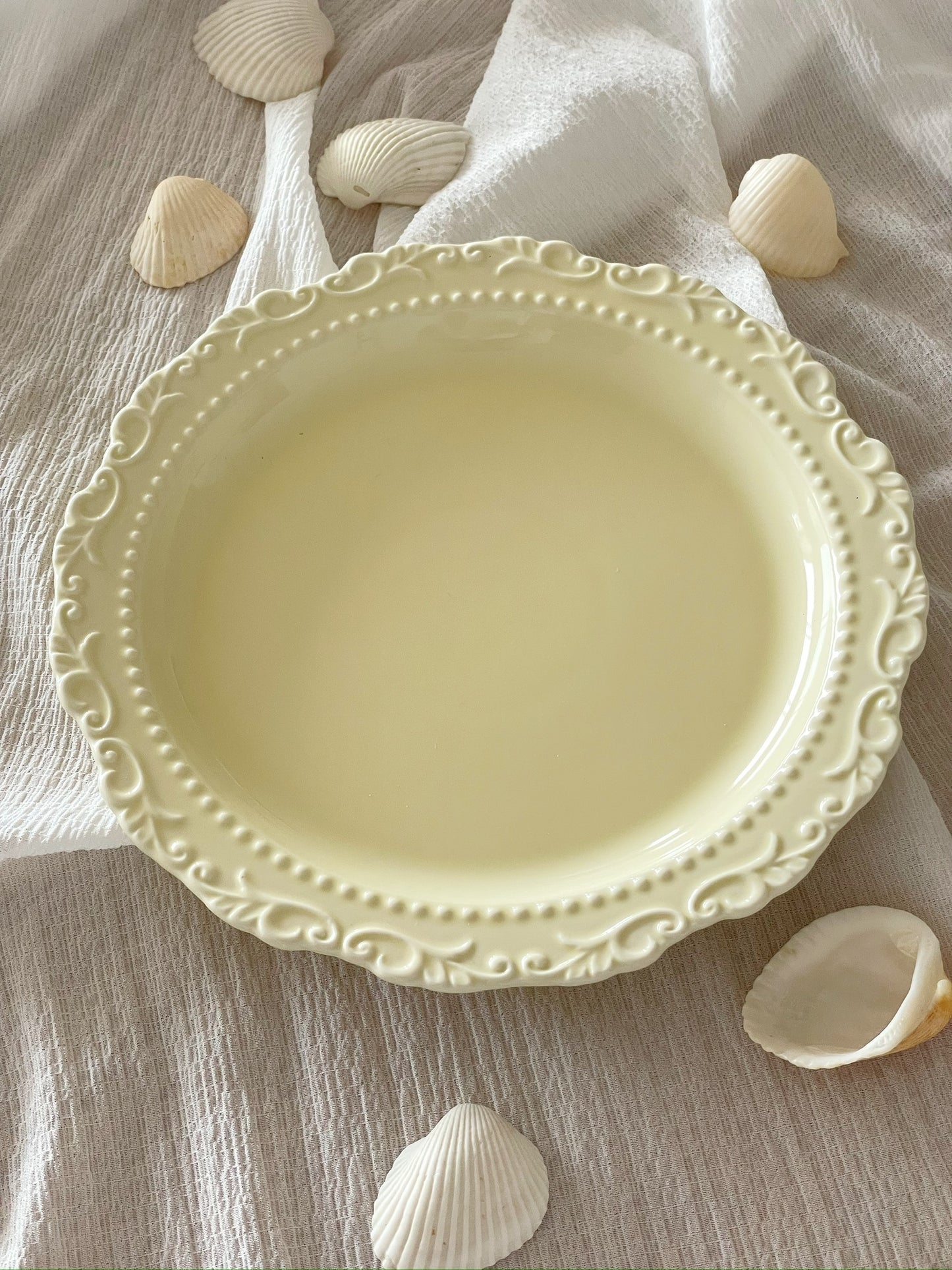 Embossed Ceramic Dessert Plate