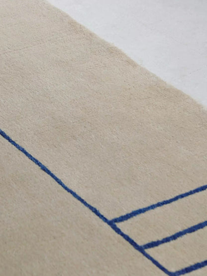 Framework Lines Handwoven Rug – Sand & Azure