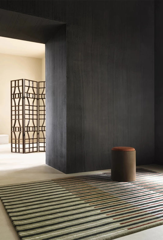 Horizon Lines Handwoven Rug — Earthline / Monochrome