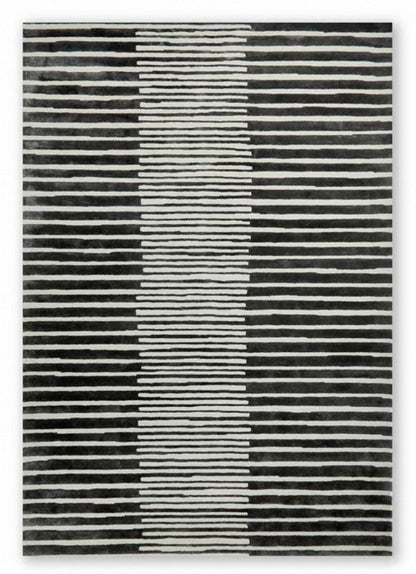 Horizon Lines Handwoven Rug — Earthline / Monochrome