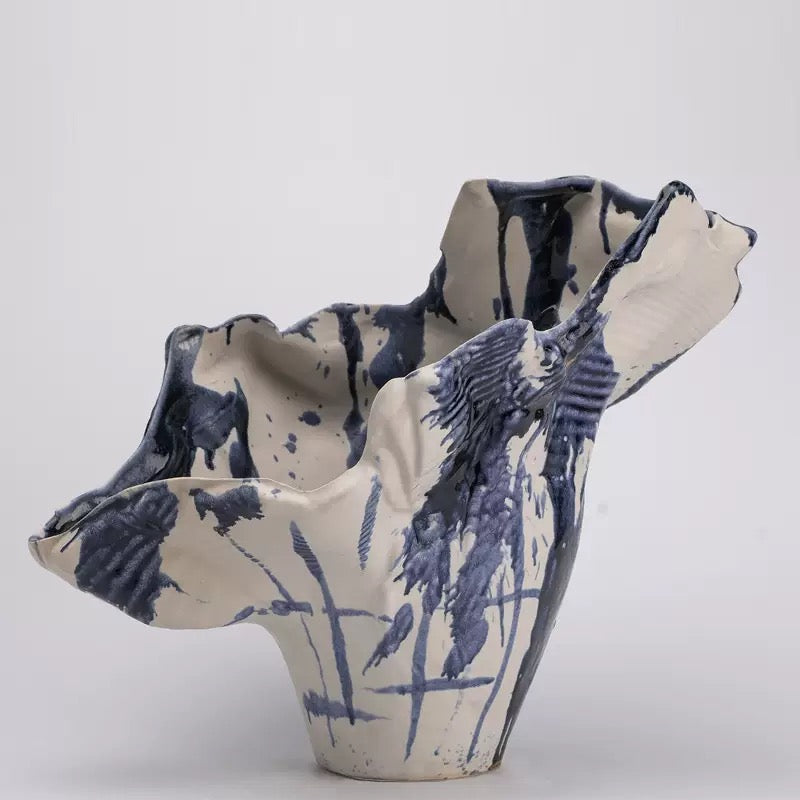 Ink Crane Sculptural Ceramic Vase