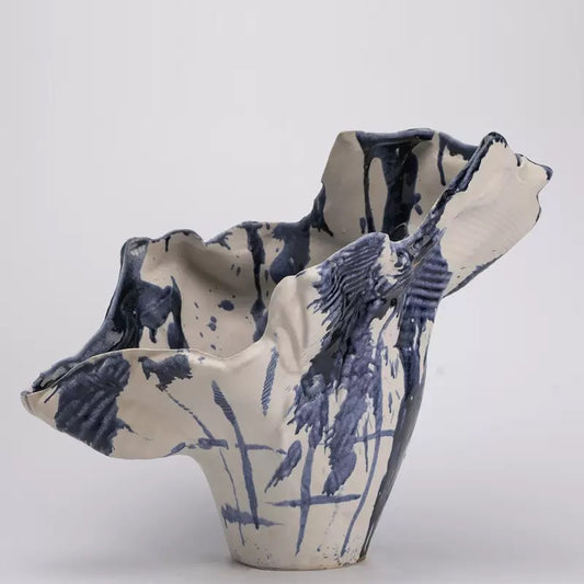 Ink Crane Sculptural Ceramic Vase