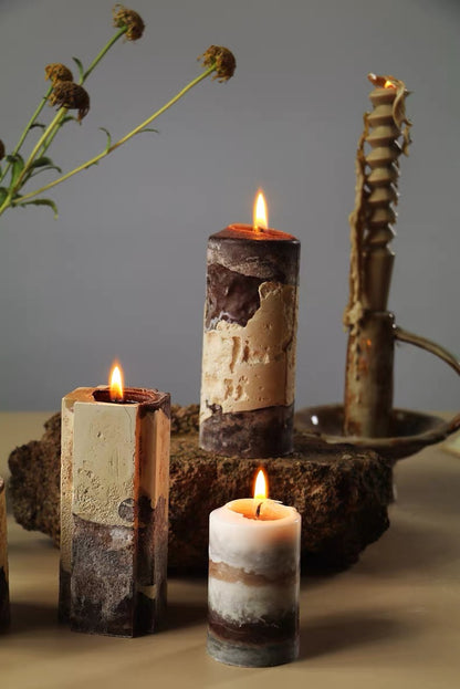 Strata Mineral Pillar Candles