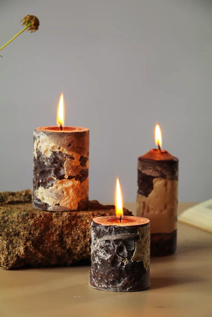 Strata Mineral Pillar Candles