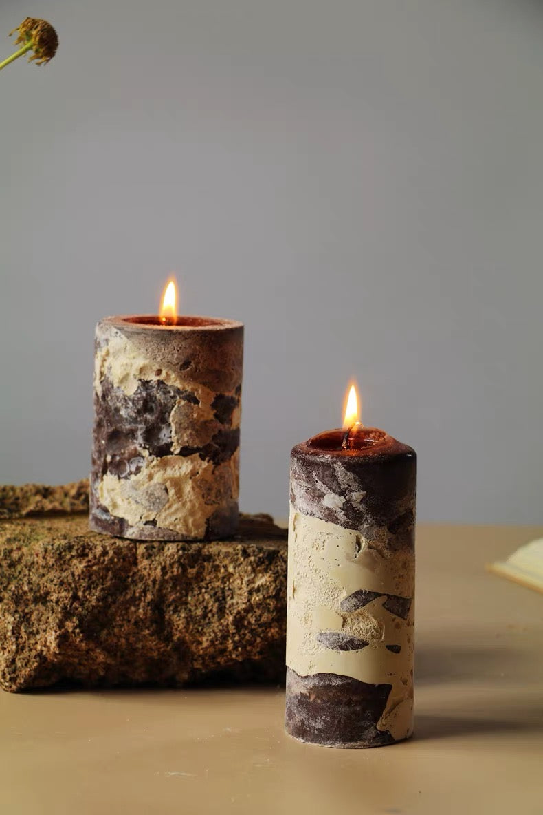 Strata Mineral Pillar Candles