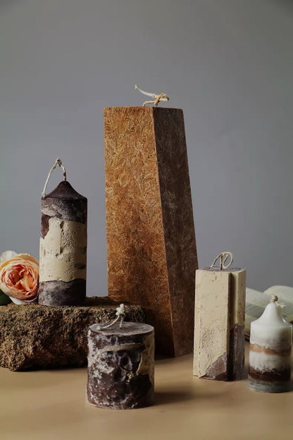Strata Mineral Pillar Candles