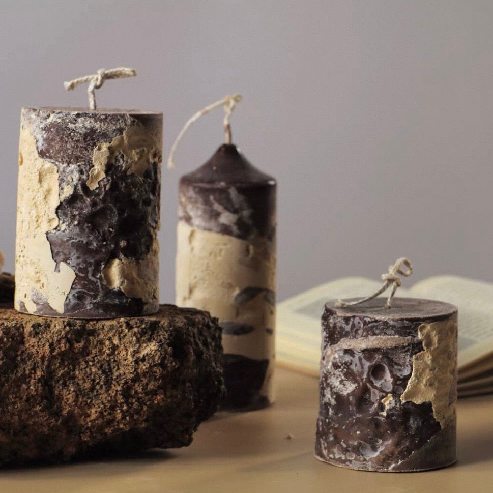 Strata Mineral Pillar Candles