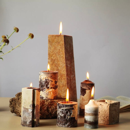 Strata Mineral Pillar Candles
