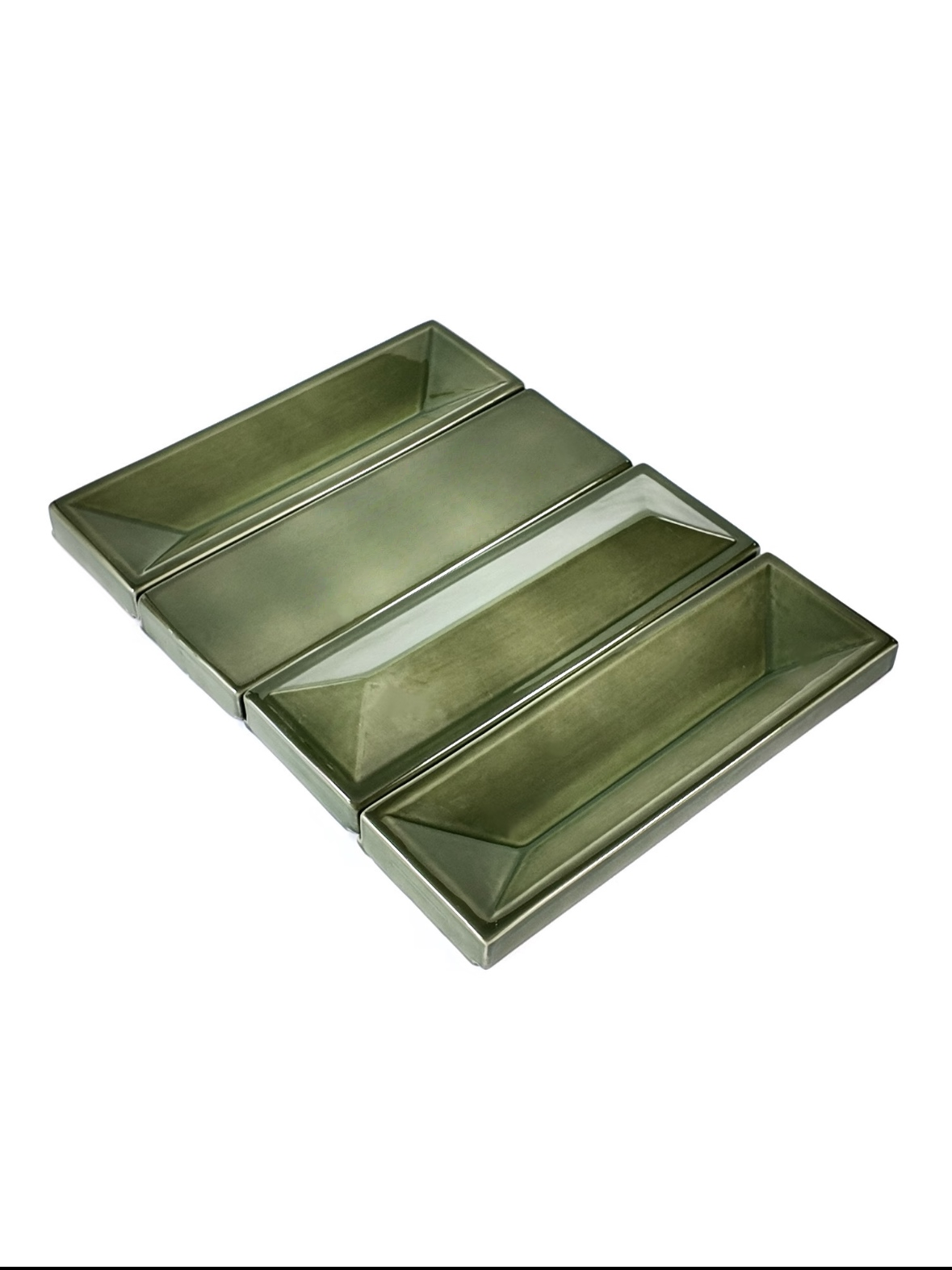 Olive Beveled Ceramic Wall Tile