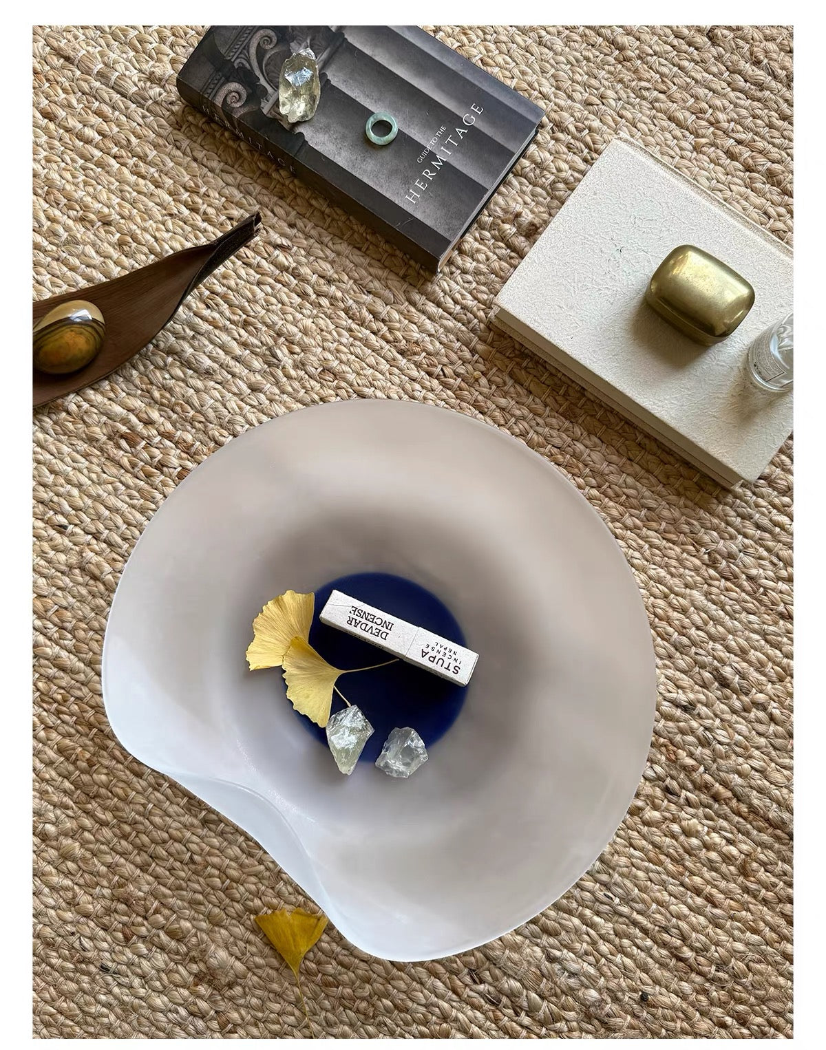 Lapis Veil Art Glass Bowl