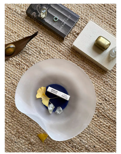 Lapis Veil Art Glass Bowl