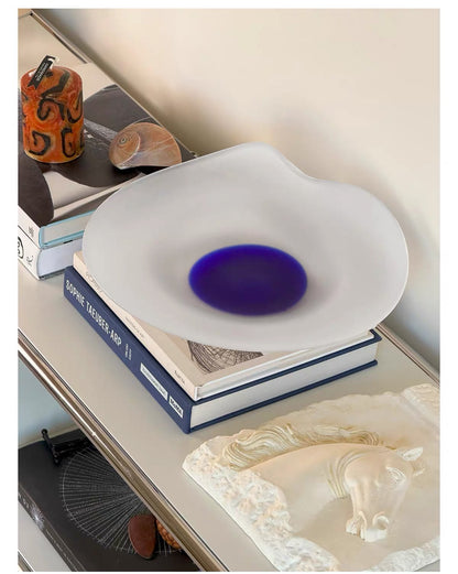 Lapis Veil Art Glass Bowl