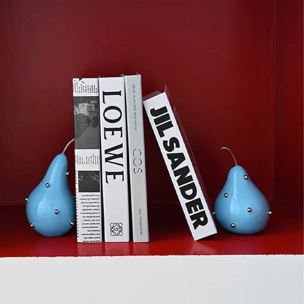 Studded Pear Sculptural Bookends