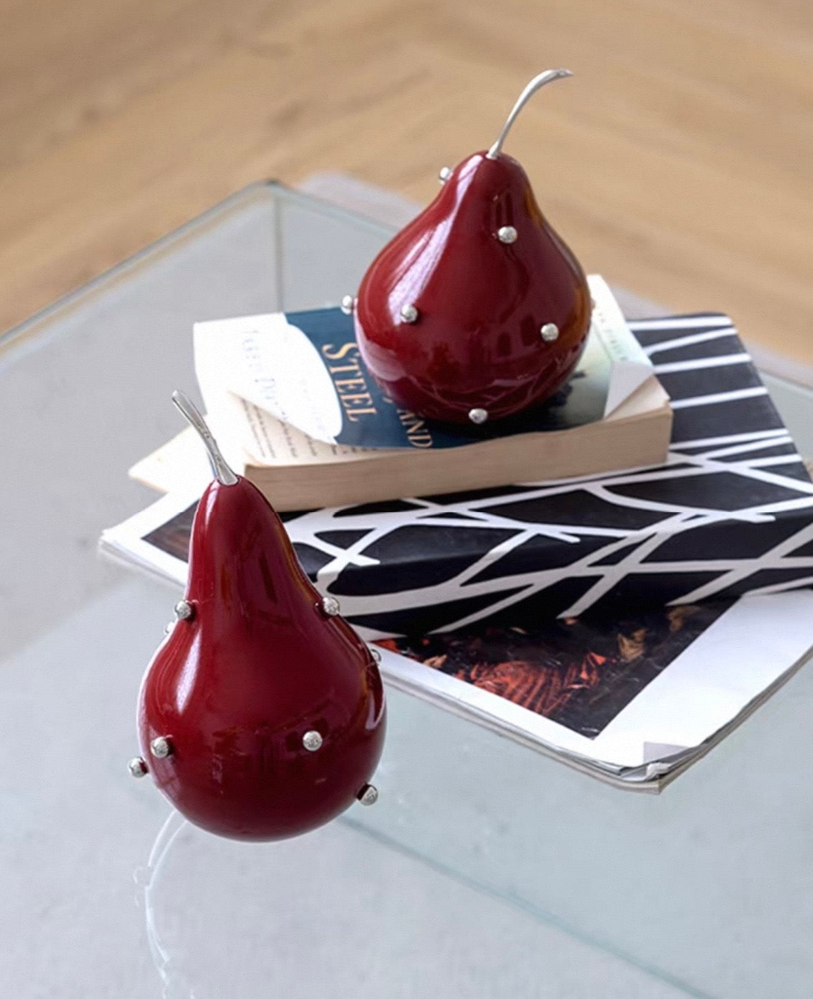 Studded Pear Sculptural Bookends
