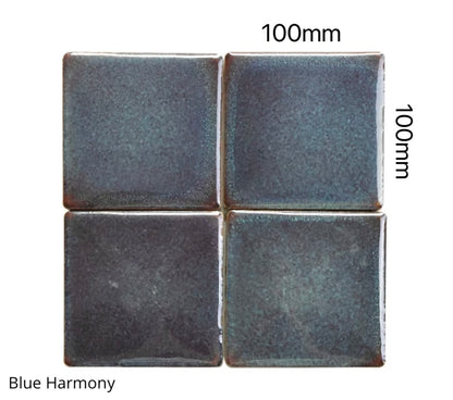 Electroplated Kiln-Glazed Ceramic Tile - Blue Harmony