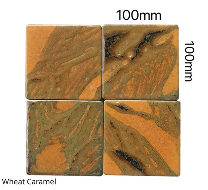 Electroplated Kiln-Glazed Ceramic Tile - Wheat Caramel