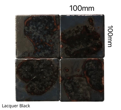 Electroplated Kiln-Glazed Ceramic Tile - Lacquer Black