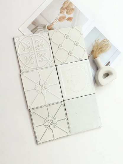 Embossed Floral Artisan Tile