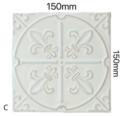 Embossed Floral Artisan Tile