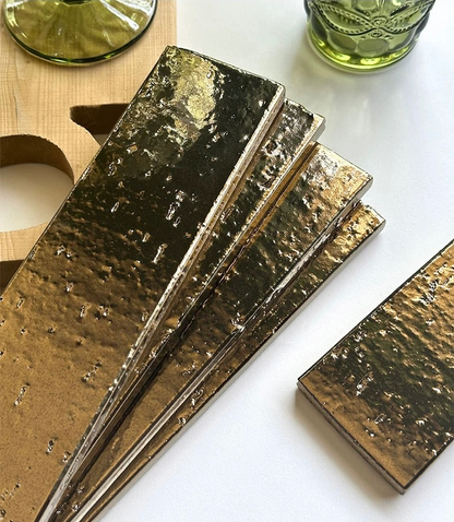 Glazed Ceramic Texture Long Strip Tile - Golden Dream