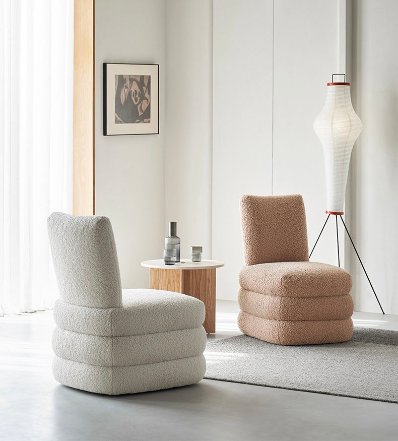 Pillow Bouclé Swivel Lounge Chair