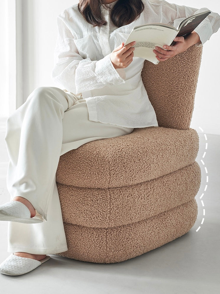 Pillow Bouclé Swivel Lounge Chair