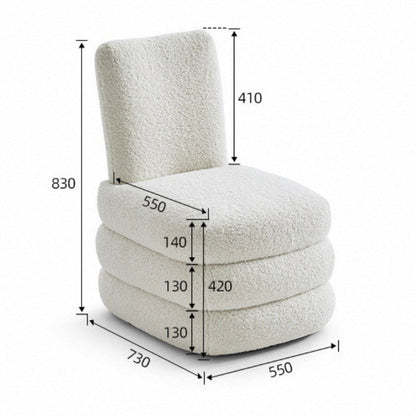 Pillow Bouclé Swivel Lounge Chair